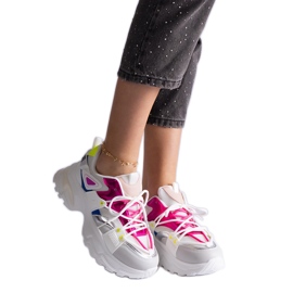 Weiße und rosa Sport-Sneaker