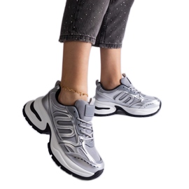 Silberne Sport-Sneaker für Damen silber-
