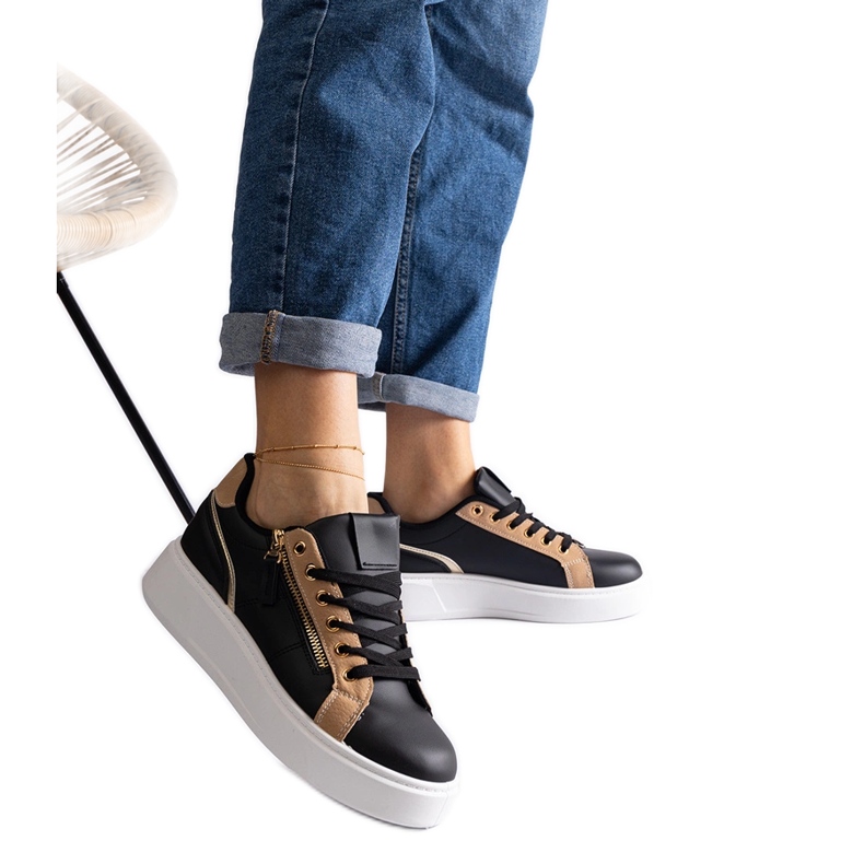 Schwarze Sport-Sneaker für Damen