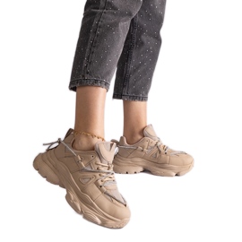 Dunkelbeige Sport-Sneaker für Damen