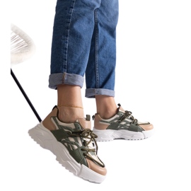 Damen-Sneaker in Grün und Beige