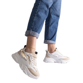 Beige-goldene Damen-Sneaker