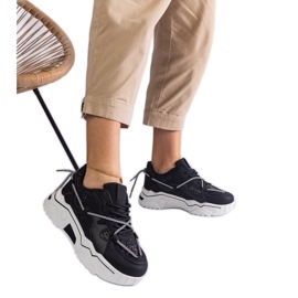 Schwarze Frauen -Turnschuhe mit Glitzer