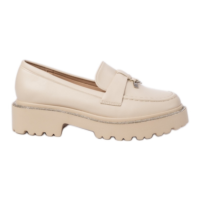 Frauen -Öko -Leder -Ladung mit Fransen mit Randflächen beige