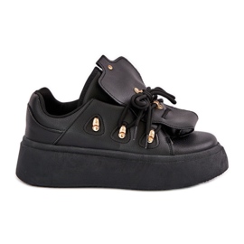 Damen-Plateau-Sneaker in Schwarz