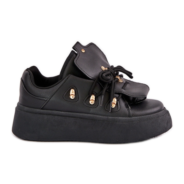 Damen-Plateau-Sneaker in Schwarz