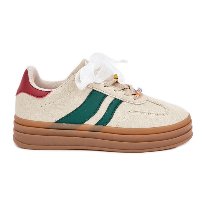 Frauen -Turnschuhe mit Stiften Beige