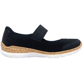 Rieker N42B0-14 Navy Blue Damen Damen Bequeme Klettverschlussschuhe blau