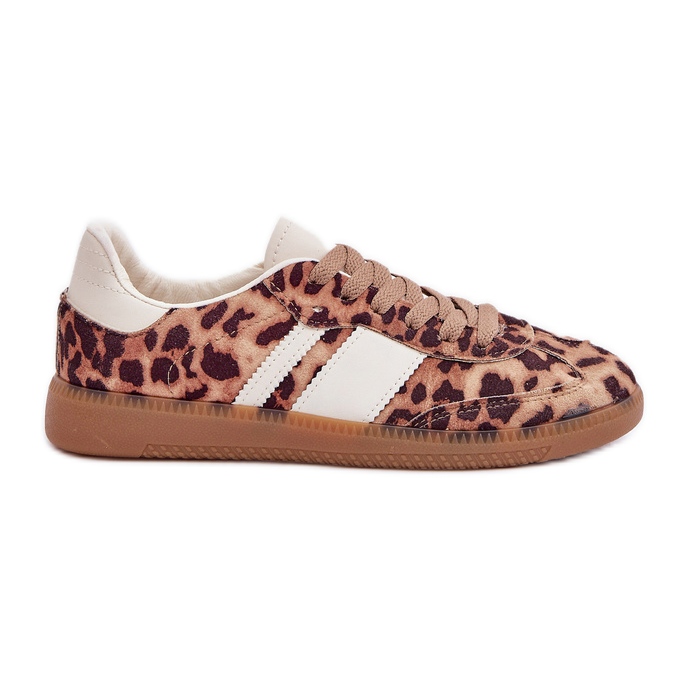 Low Damen -Leopard -Druck -Sneaker Brauner Leopardendruck