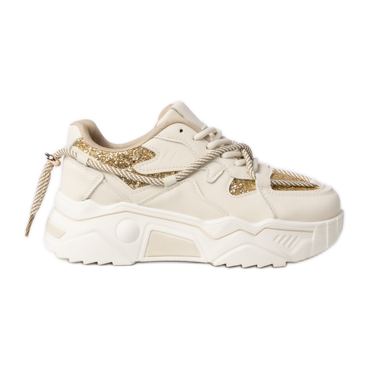 Frauensport-Sneaker Beige-Gold
