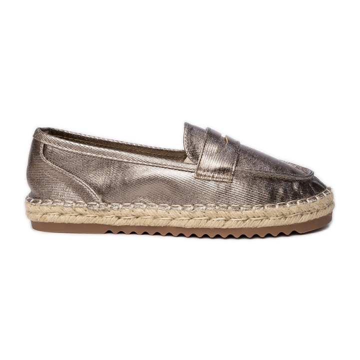 Espadrilles Frauen braune Metallic Sladers