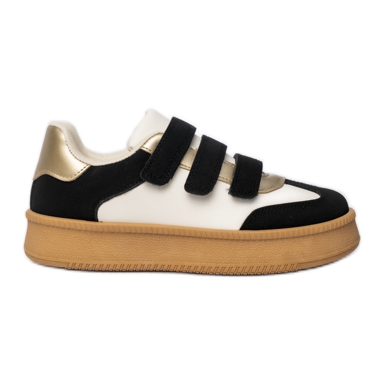 Frauen -Sneaker mit metallischen Schwarz -Weiß -Einsätzen