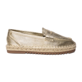 Espadrilles Frauen Gold Metallic Sladers golden
