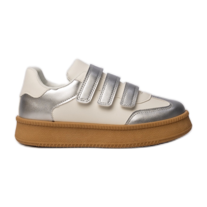 Frauensport-Sneaker Silber-Weiß
