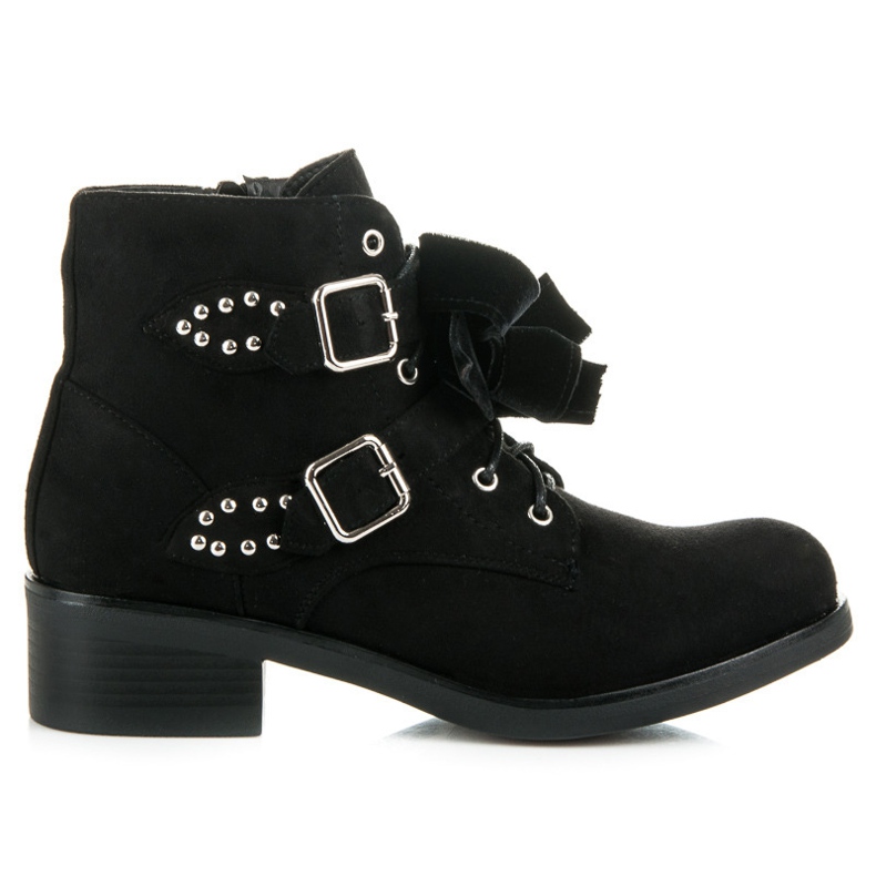 Ideal Shoes Stiefel mit Schleifen schwarz