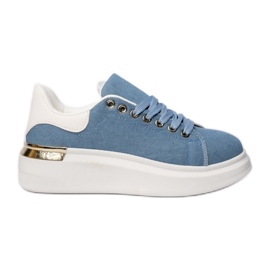 Blaue Sport -Turnschuhe für Frauen