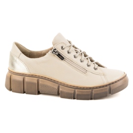 Frauen Lederspitze -up Schuhe Olivier 1223 Beige