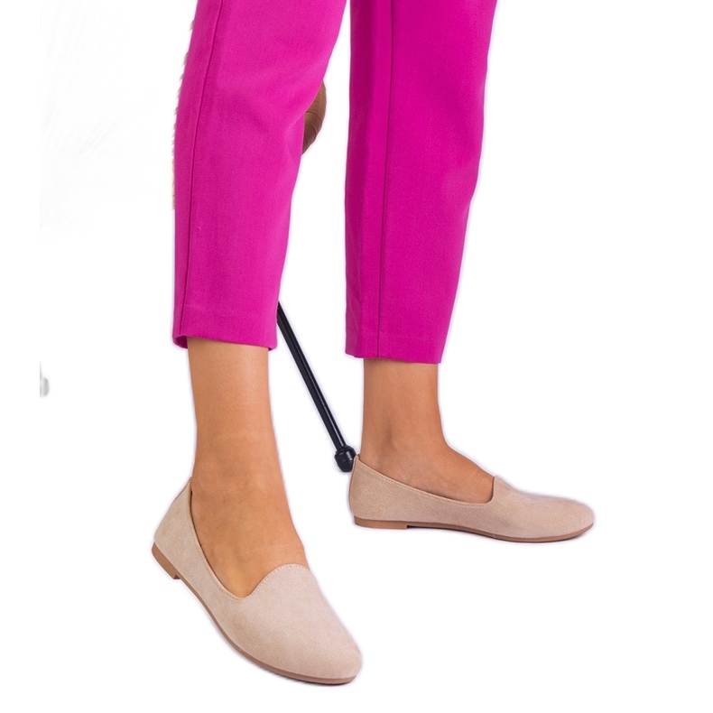 Beige Classic Ballerinas aus Ekozamszu