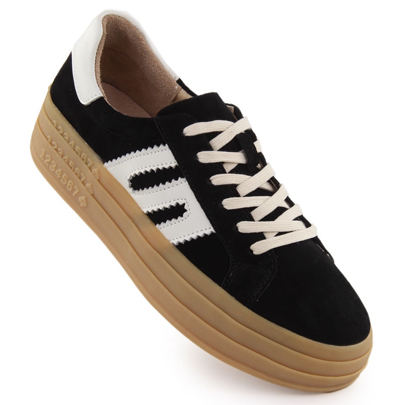 Lederschuhe auf der Black Filippo 6744 -Plattform schwarz