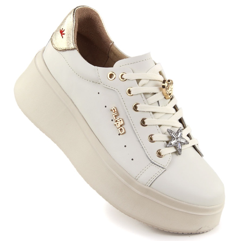 Frauen Lederschuhe auf der Plattform Beige Filippo 6790