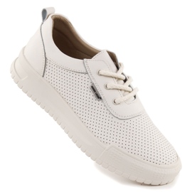 Beige Leder Leder Sportschuhe Sergio Leone SP-102