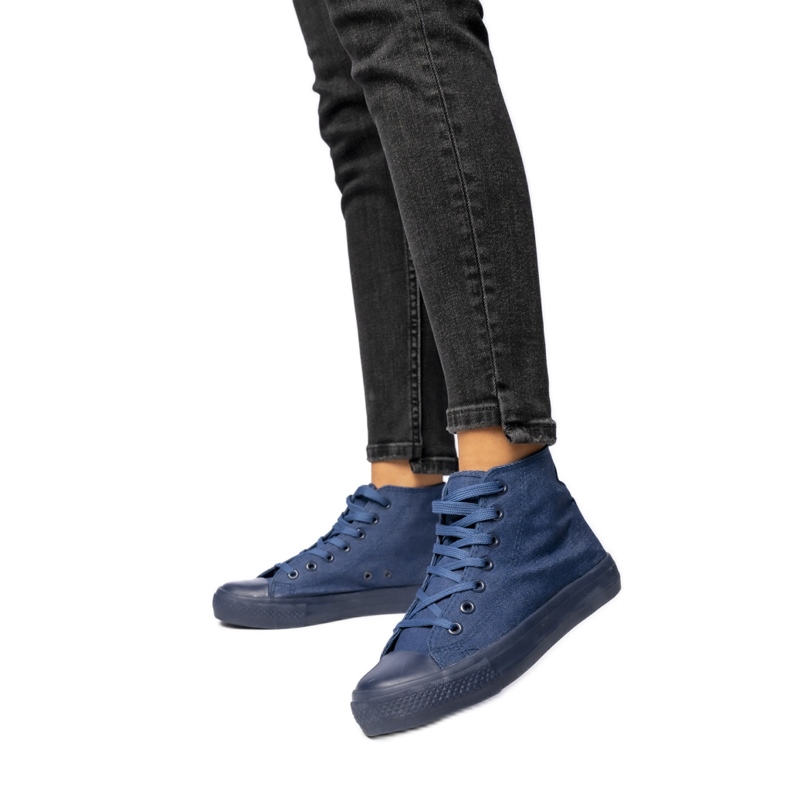 Frauen klassische Denim -Sneakers blau