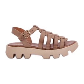 Frauen Ledersandalen Zazoo 3695 Beige