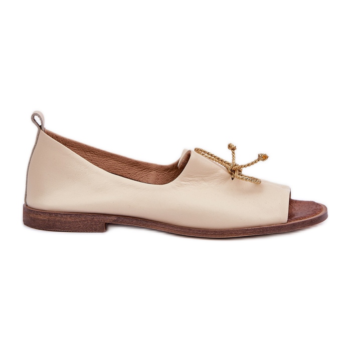 Zazoo 2660 Leder Ballerinas Frauen leichte Beige