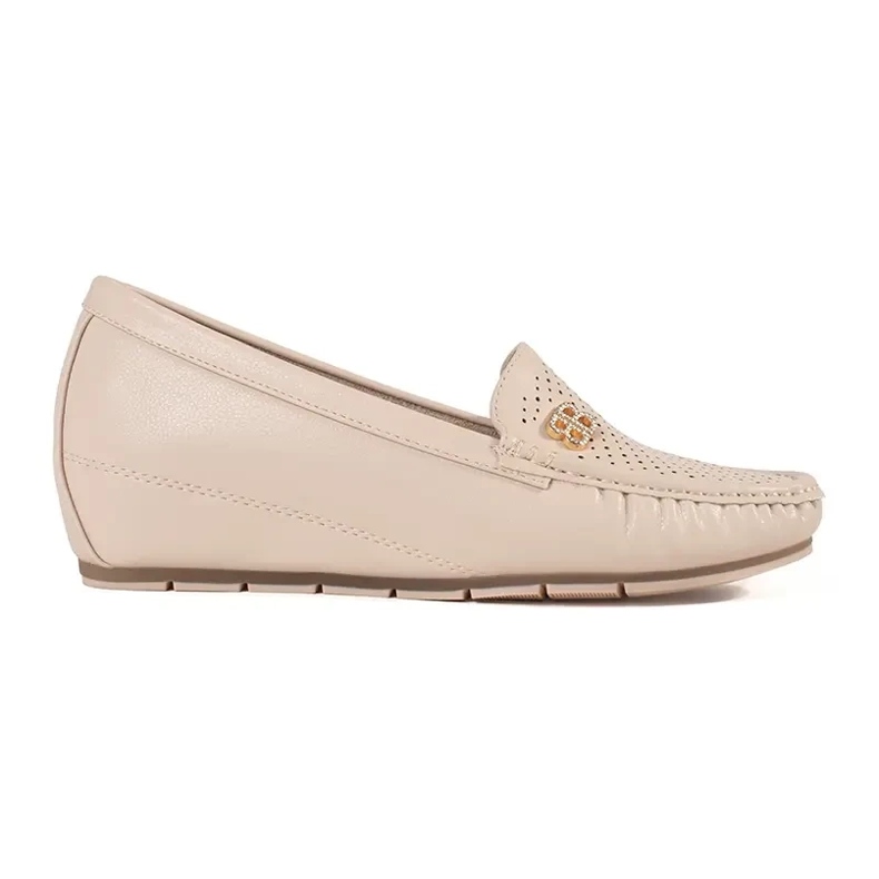 Goodin Beige Frauenschuhe mit einem versteckten Keil