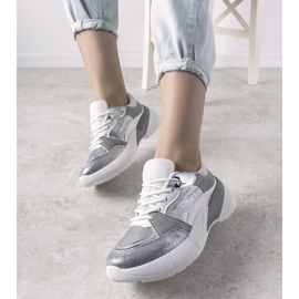 D/GMR Silberne Turnschuhe mit hoher Sohle Rot silber-