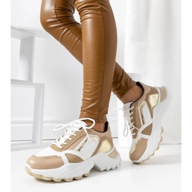 D/GMR Pink -Turnschuhe mit einem metallischen Akzent Gordani beige