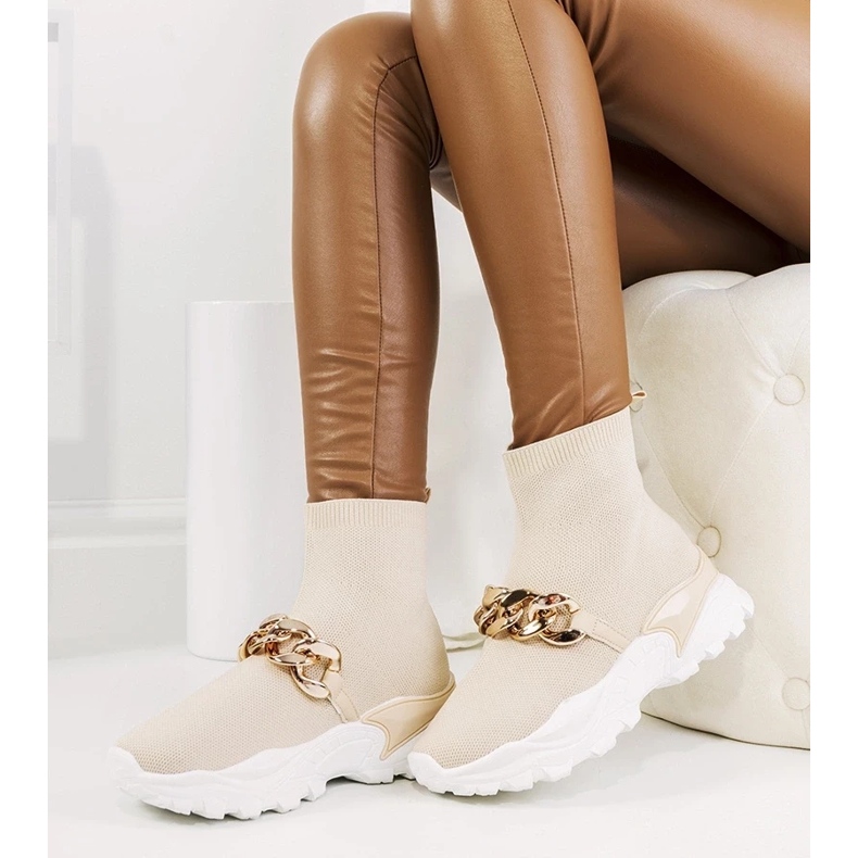 D/GMR High-Top-Sneakers von Hurtado in Beige