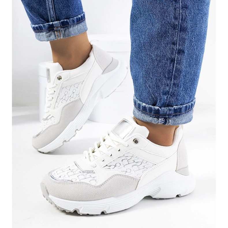 D/GMR Weiße Viale-Sneaker für Damen grau