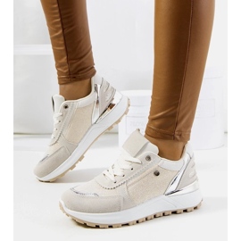 D/GMR Beige glänzende Onio-Sneakers für Damen