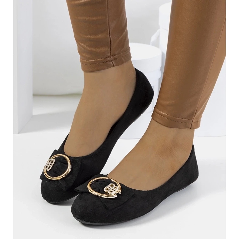 D/GMR Schwarze Ballerinas mit Ribero-Schnalle