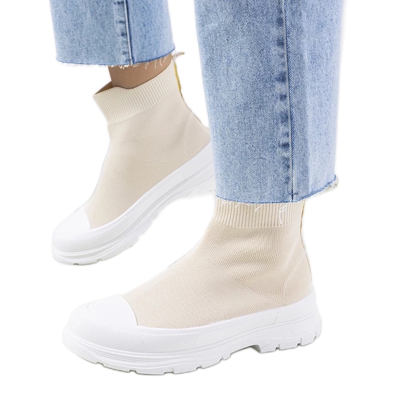 D/GMR Beige Turnschuhe Miki Knöchel