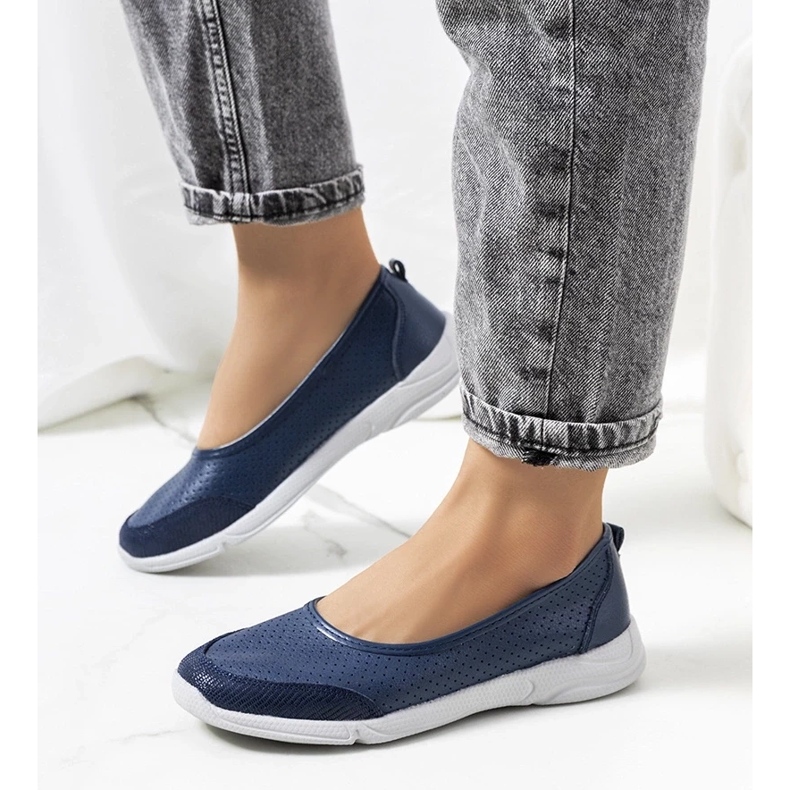 D/GMR Mirjam marineblaue Ballerinas aus Leder