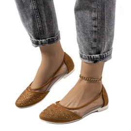 D/GMR Halbtransparente Malene-Ballerinas in Braun