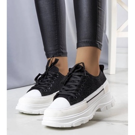 D/GMR Schwarze Sneaker mit hoher Sohle von Callani