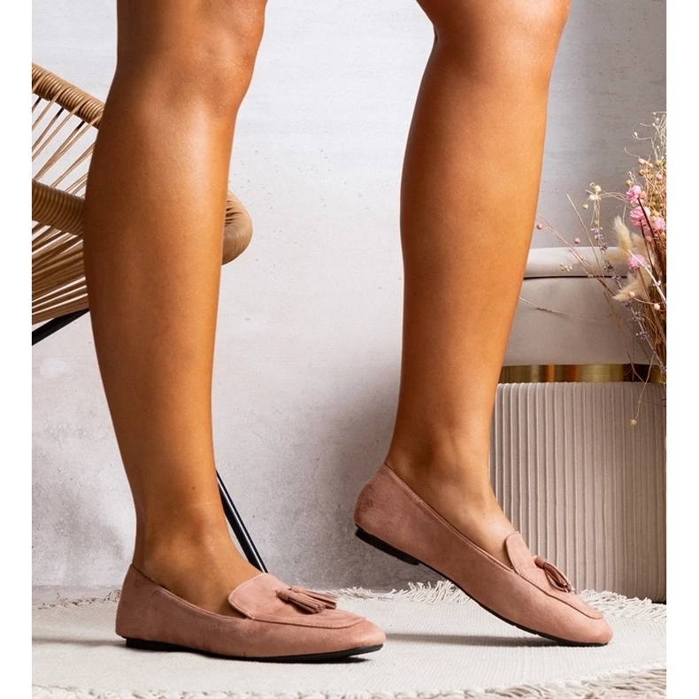 D/GMR Cillian Ballerinas aus rosa Öko-Wildleder