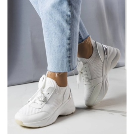 D/GMR Ann weiße Turnschuhe mit Keilabsatz