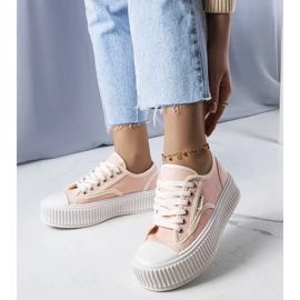 D/GMR Connies pinkfarbene Plateau-Sneakers rosa