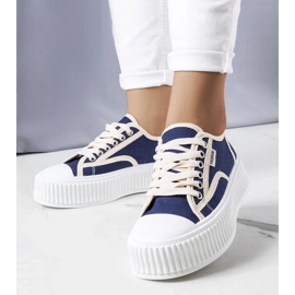 D/GMR Marineblaue Sneaker mit Plateau von Connie