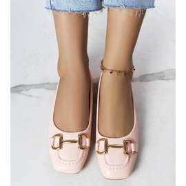 D/GMR Pinkfarbene Ballerinas mit Goldverzierung von Iris rosa