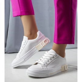 D/GMR Weiße und beige Turnschuhe mit Nora-Schriftzug