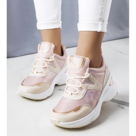 D/GMR Pinkfarbene Sneakers mit Metallic-Einsätzen von Ruais rosa