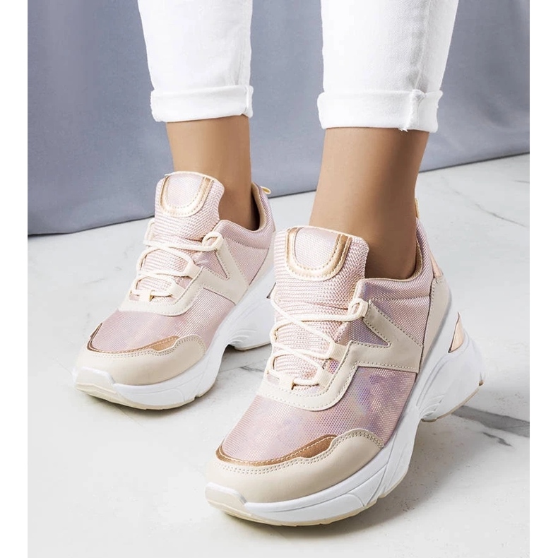 D/GMR Pinkfarbene Sneakers mit Metallic-Einsätzen von Ruais rosa
