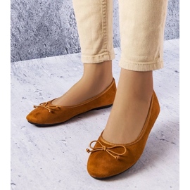 D/GMR Braune Ballerinas mit Chandonnet-Schleife