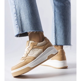 D/GMR Beige Sneakers mit Paré-Prägung