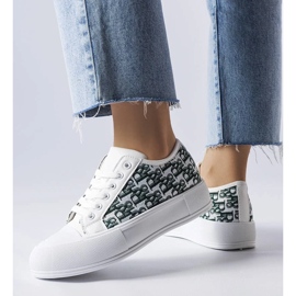 D/GMR Weiße Sneaker von Frauen mit einem modischen Marquis -Muster